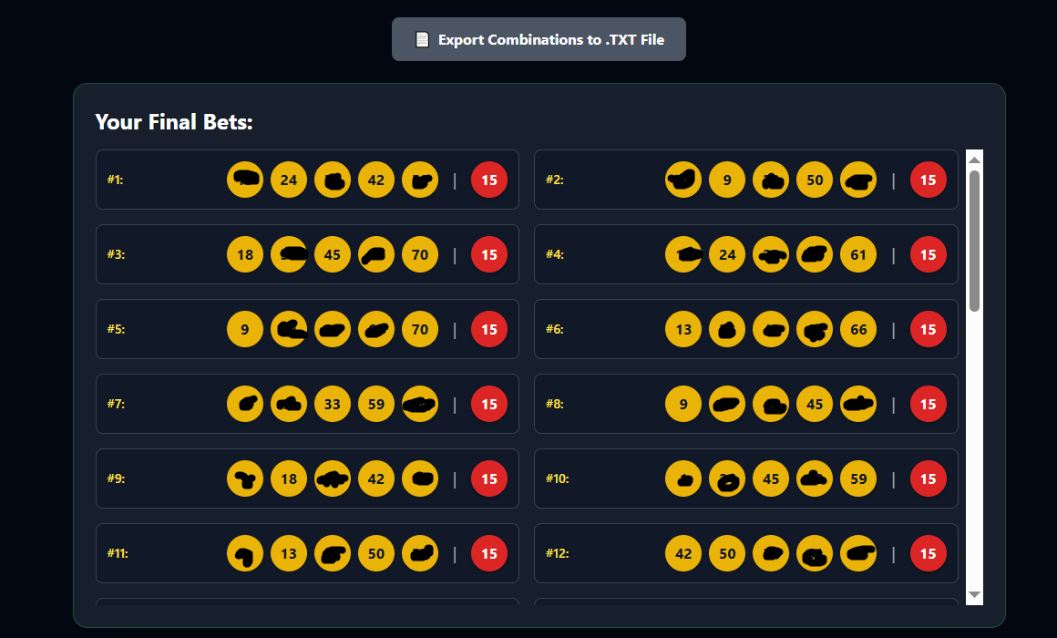 EuroMillions Strategy - Results Display